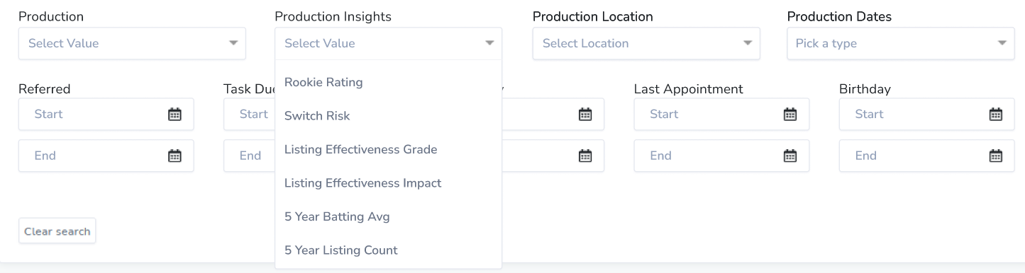 Brokerkit Relitix search filters